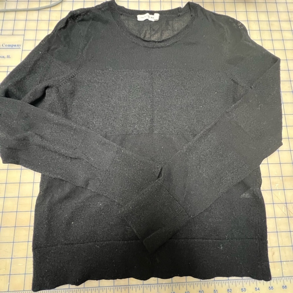 R A G & B O N E : sheer stripe black sweater L
